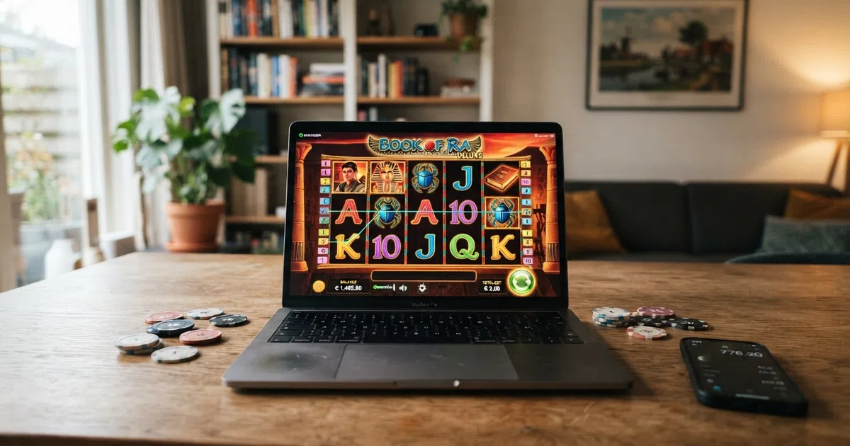 Een overzicht van de homepages van Nederlandse online casino's met Greentube-spellen op een scherm