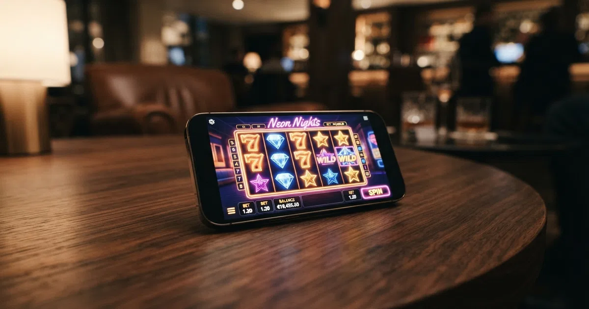 Alt: Tien online casino-logo's onder elkaar met daarnaast hun gemiddelde RTP in procenten weergegeven, van 96,15% bovenaan tot 94,37% onderaan