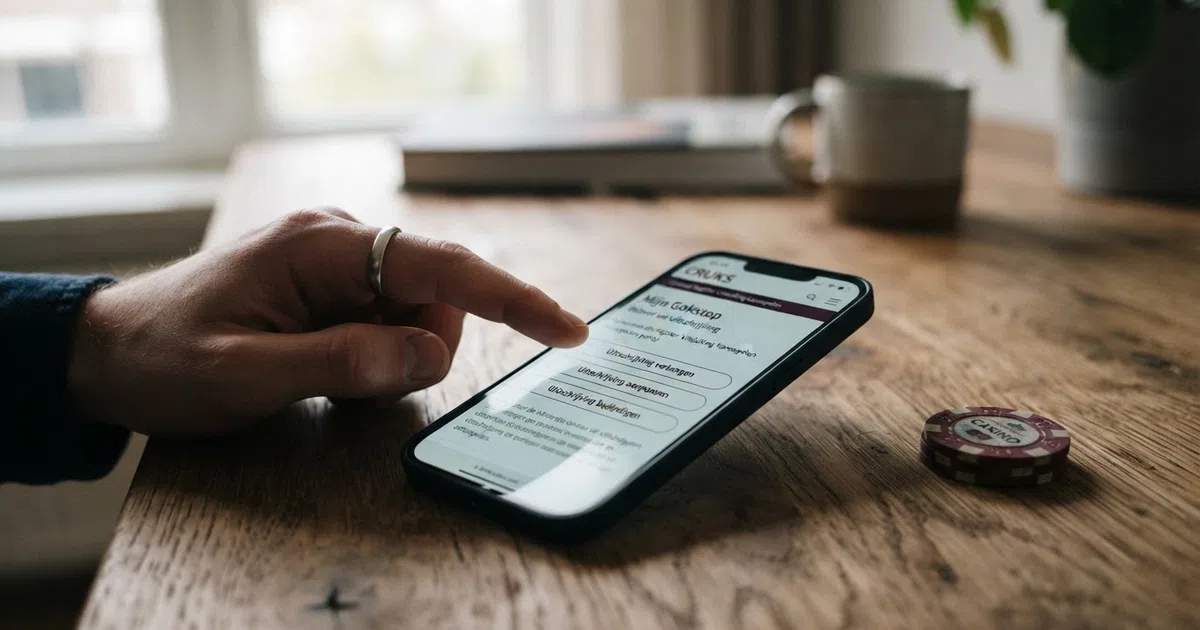 Een scherm van de Mijn Gokstop-pagina op het officiële CRUKS-portaal met de opties voor verlengen, aanpassen en beëindigen van een gokstop