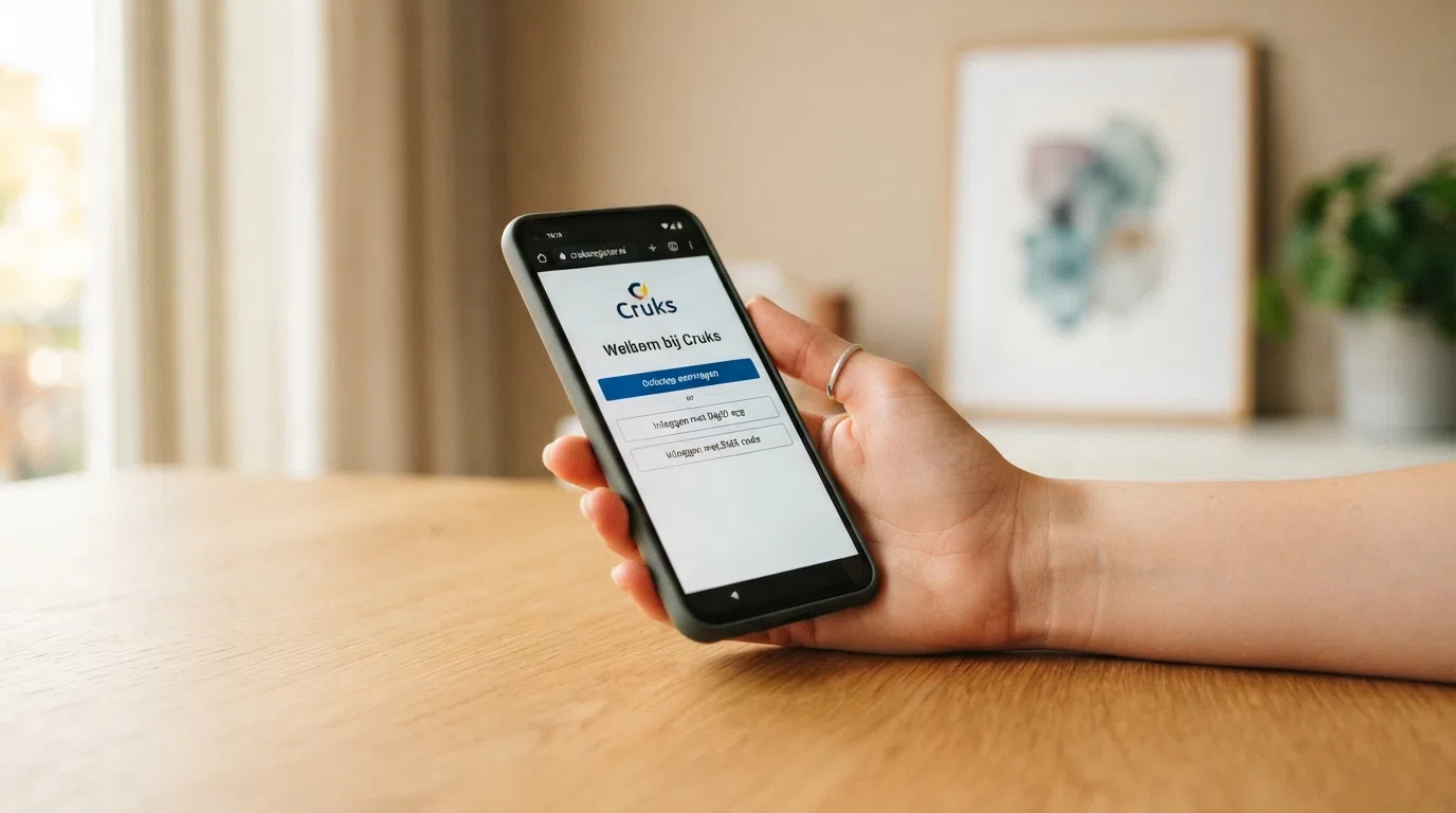 Het DigiD-inlogscherm op Cruksregister.nl met de optie 'Gokstop aanvragen' in beeld