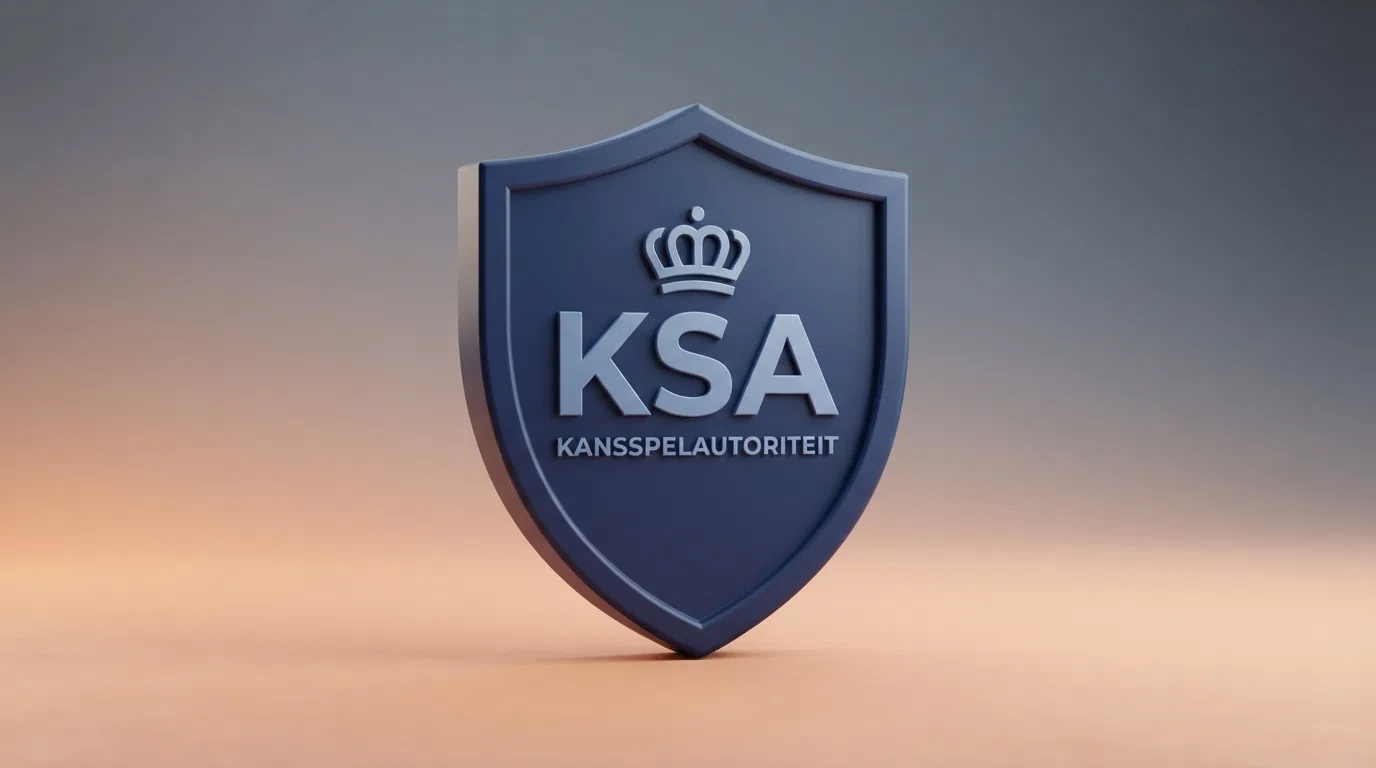 Een screenshot van de Kansspelwijzer-zoekbalk met het KSA-logo, naast een uitgelichte KOA-vergunning op een casino-pagina