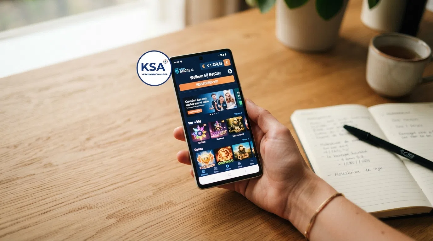 Het keurmerk van de Kansspelautoriteit op de homepage van een legaal Nederlands online casino