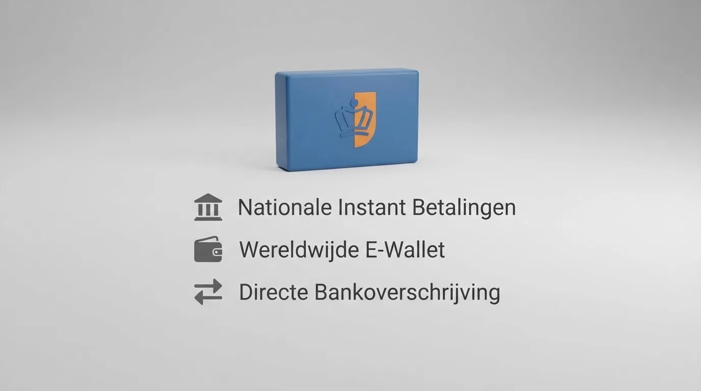 Het logo van de Kansspelautoriteit naast een lijst van de bij Ksa-vergunde casino's wél geaccepteerde betaalmethoden — iDEAL, PayPal en Trustly