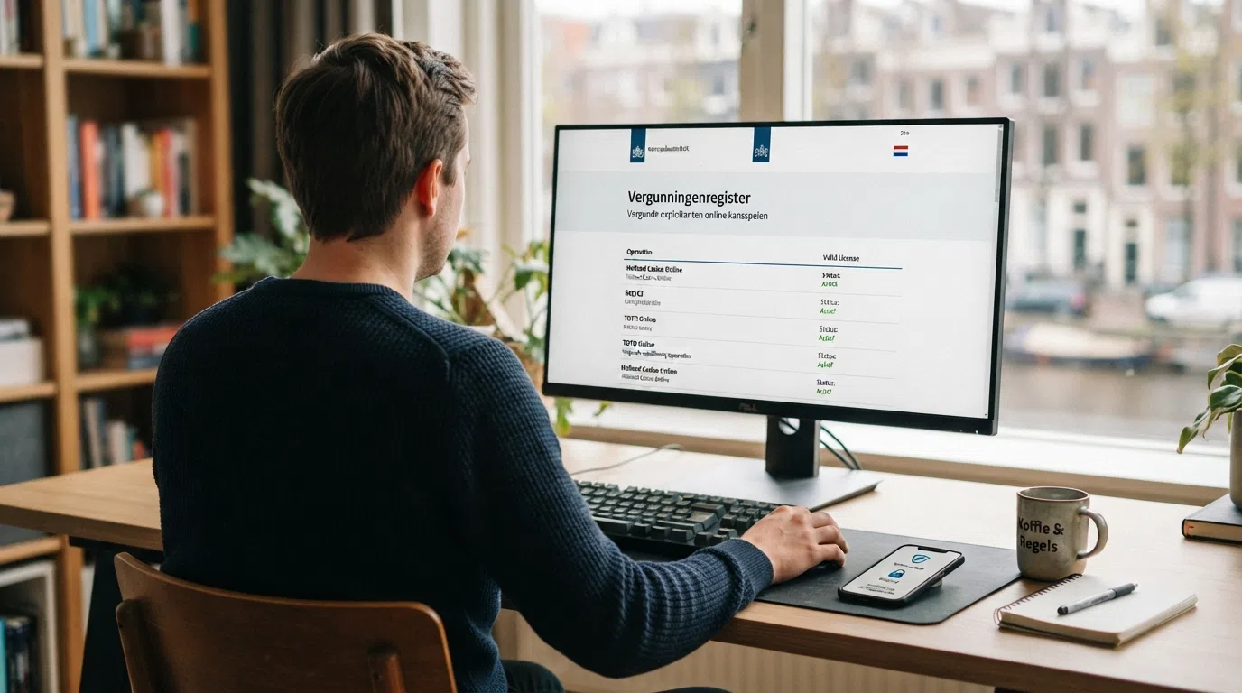 Een screenshot van de KSA-website of het CRUKS-register, met een Nederlandse vlag en een slot-icoon