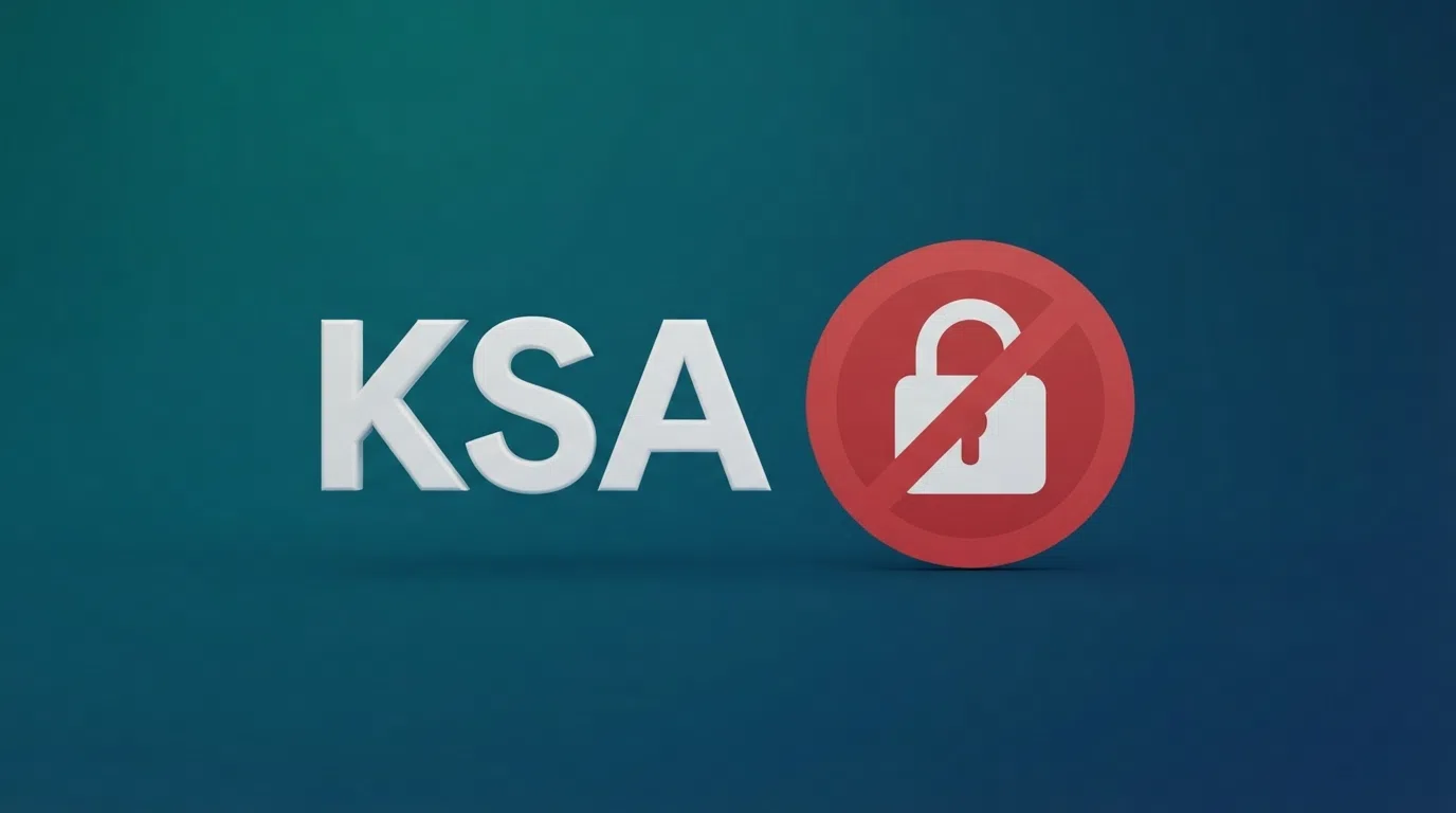 Het logo van de Kansspelautoriteit naast een rood doorgestreept slot-icoon — symbool voor de handhavingsgrens tussen legaal en illegaal aanbod