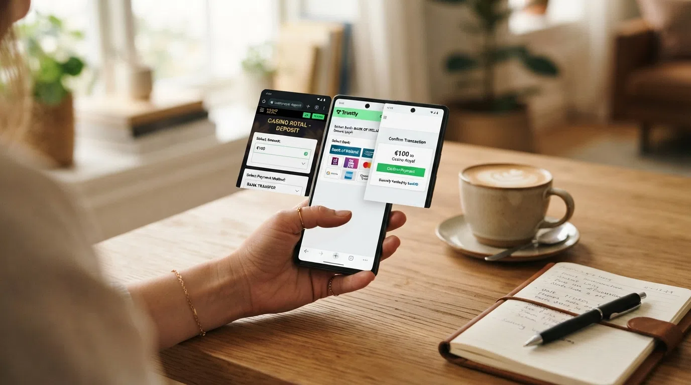 De stapsgewijze interface van een iDEAL-betaling: bedrag kiezen, bank selecteren en de vertrouwde bankomgeving waarin de betaling wordt bevestigd