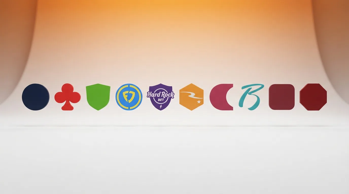 Een overzichtelijke rij van de logo's van de tien beoordeelde Nederlandse online casino's met KSA-vergunning